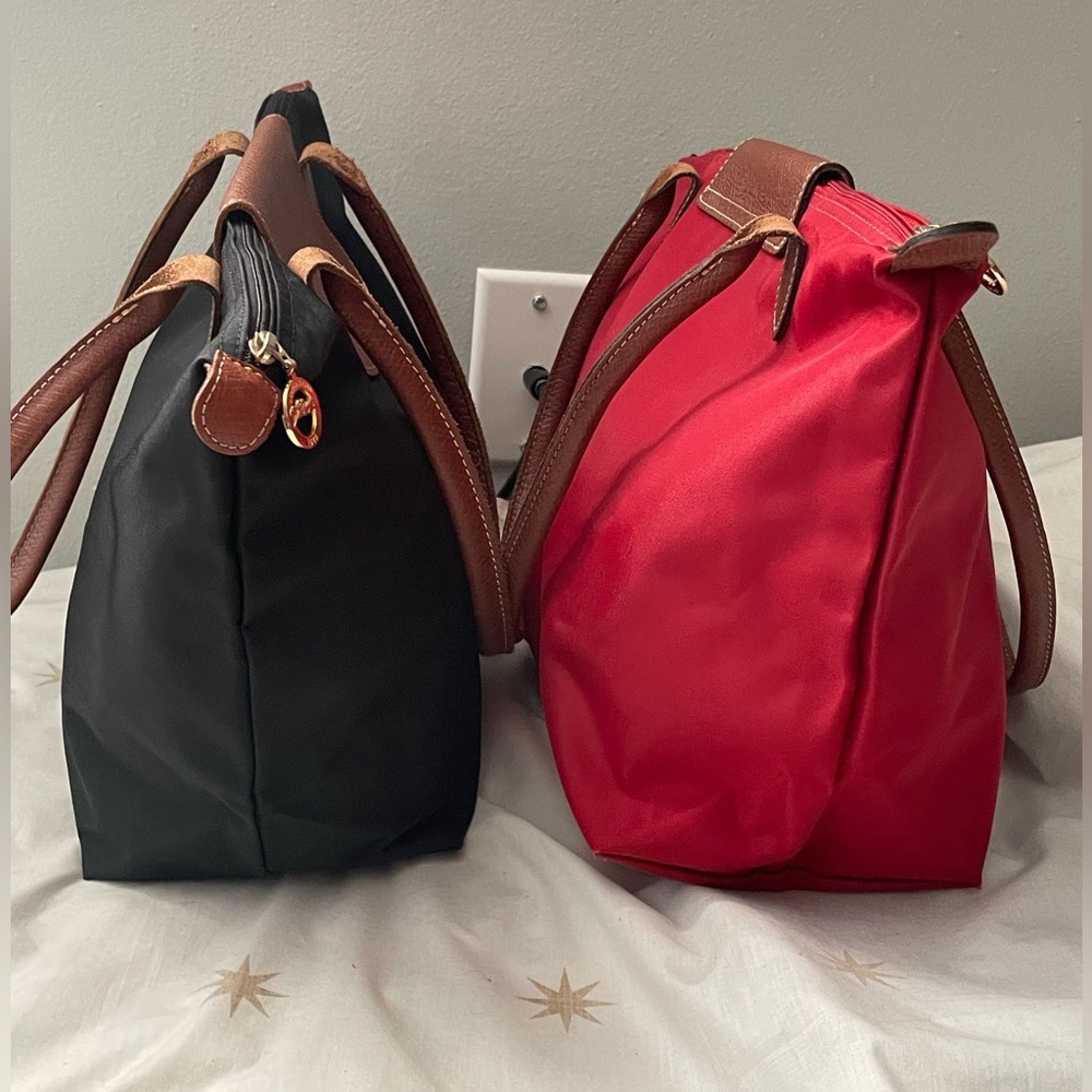 Longchamp Le Pliage Modele Depose Nylon Leather Shoulder Tote Bag, Set (2) - Picture 5 of 13